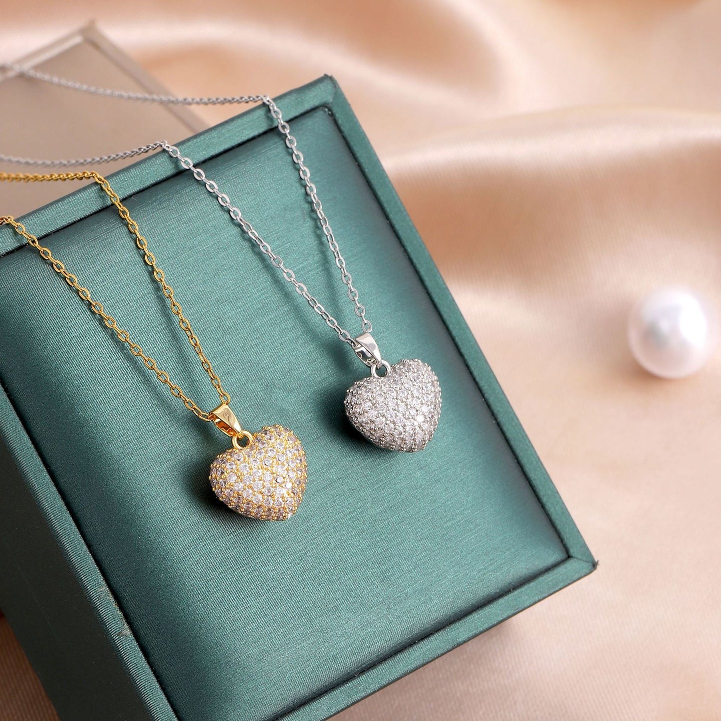 Luxe Encrusted Heart Statement Necklace