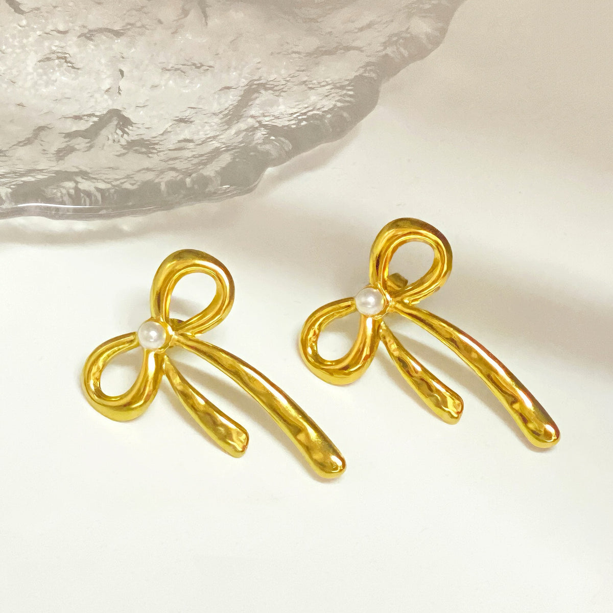 Bow Knot Pearl Pendant Set