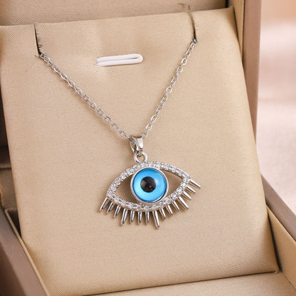 Blue Evil Eye Crystal Pendant