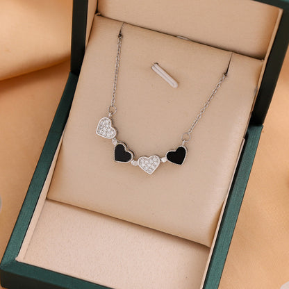 Lucky Clover Convertible Heart Zircon Pendant Necklace