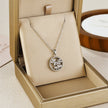 Floral Medallion Zircon Necklace