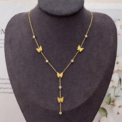 Butterfly Drop Chain Necklace