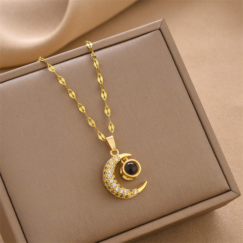 The Oracle Projection Moon Necklace