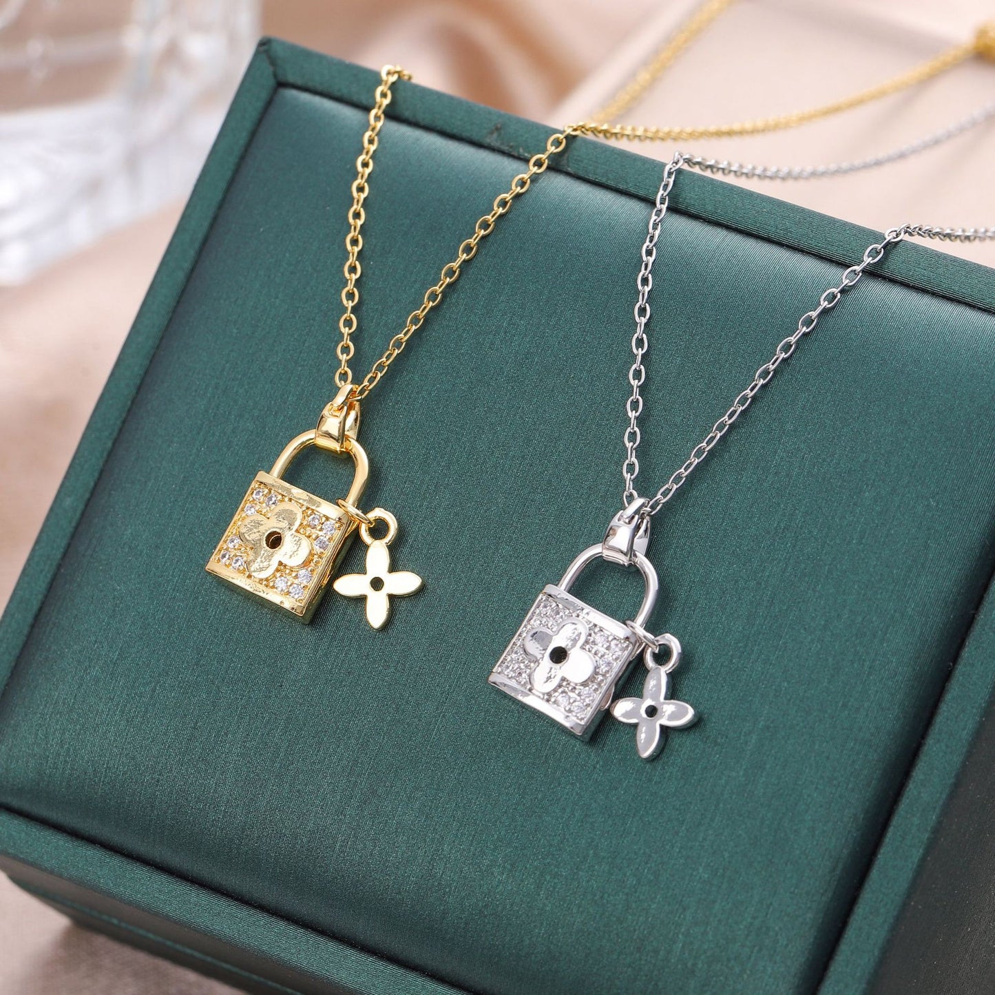Mini Lock Charm Pendant Necklace