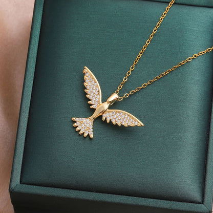 Gold Plated Hummingbird Necklace for Women
