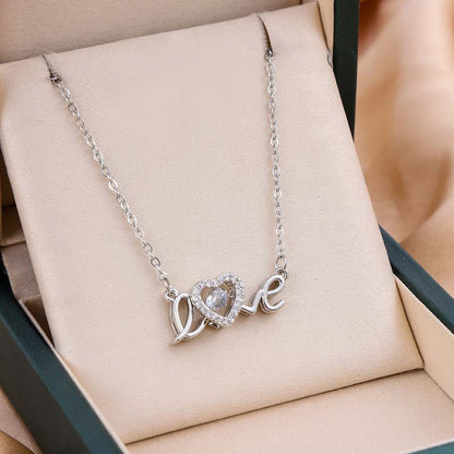 Sparkling Crystal Love Letter Pendant