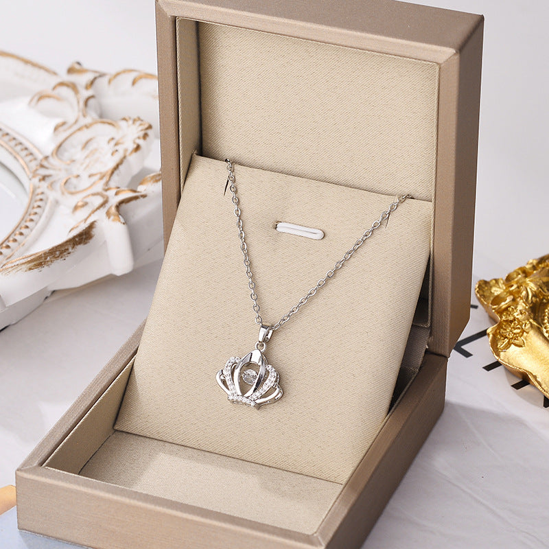 Royal Crown Zircon Pendant Necklace