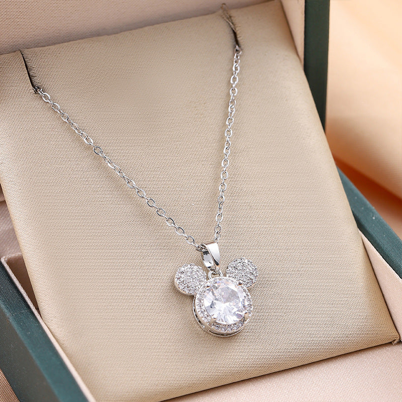 Sparkling Mouse Silhouette Necklace