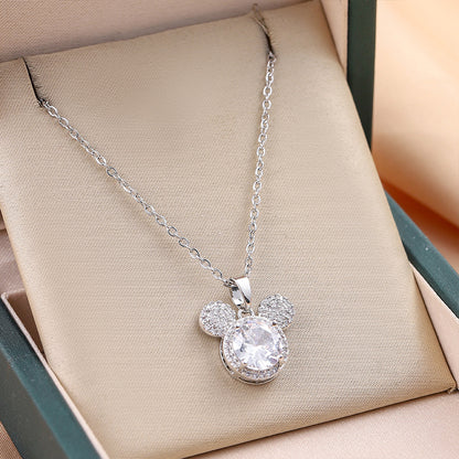 Sparkling Mouse Silhouette Necklace