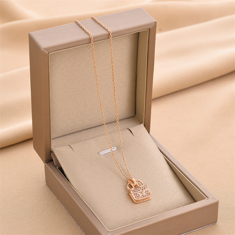 18K Gold Plated Luxury Bag Pendant Necklace