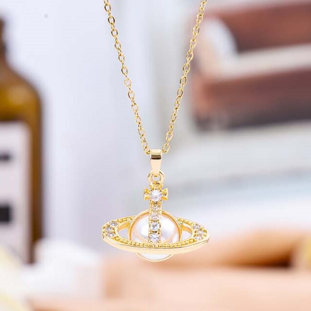 Pearl Orbit Pendant Necklace