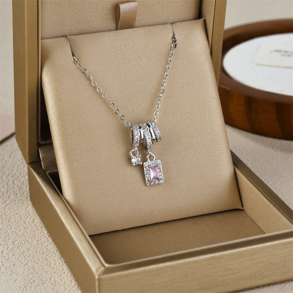 Blush Luxe Triple Hoop Dainty Necklace