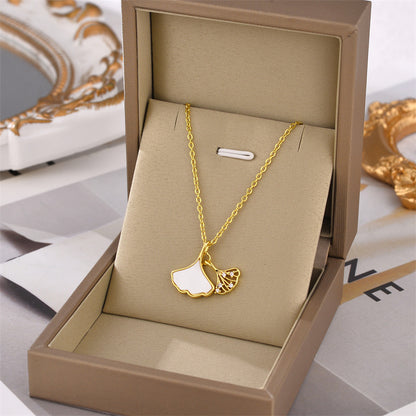 Fan Drop Zircon Pendant Necklace