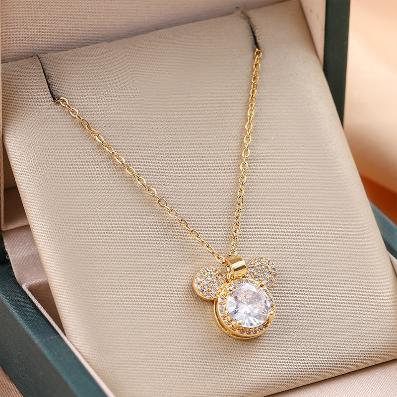 Sparkling Mouse Silhouette Necklace