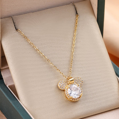 Sparkling Mouse Silhouette Necklace