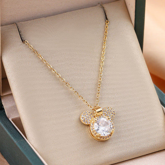 Sparkling Mouse Silhouette Necklace