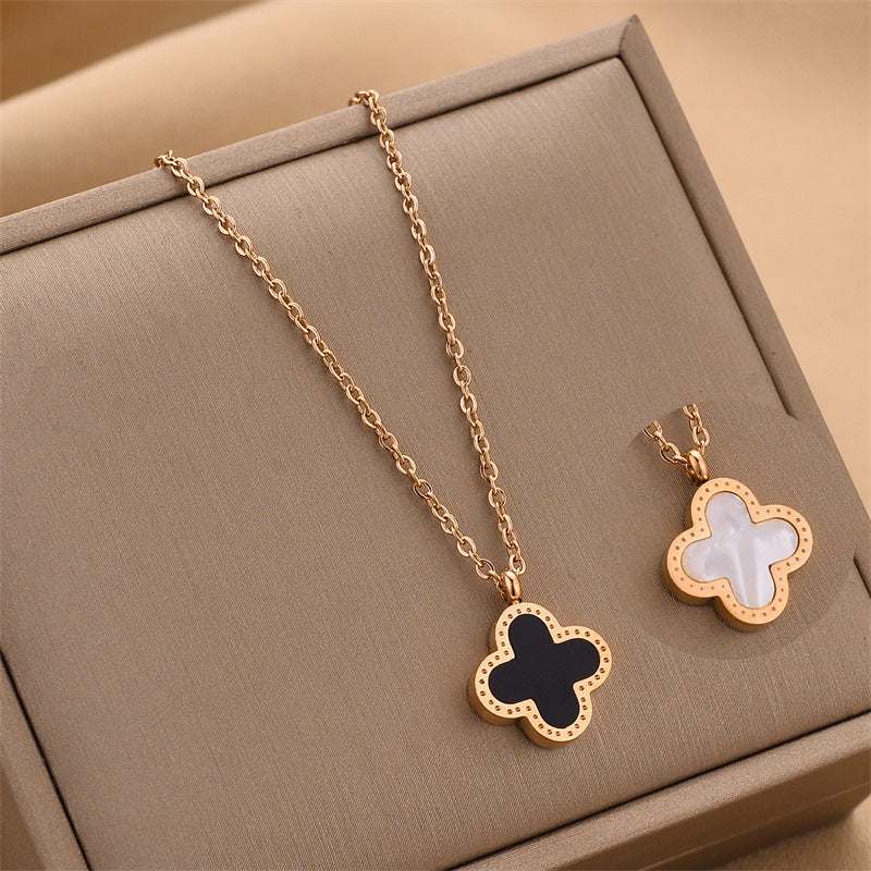 Midnight Alhambra Inspired Clover Necklace