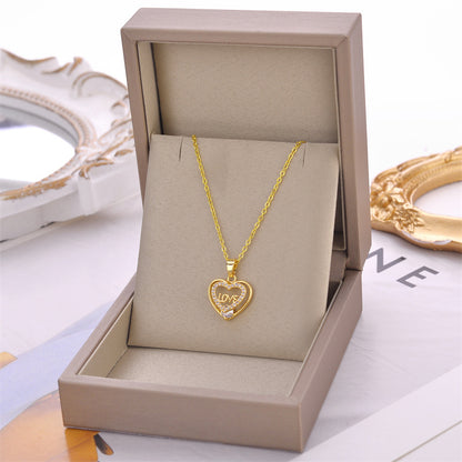 Love Heart Zircon Necklace
