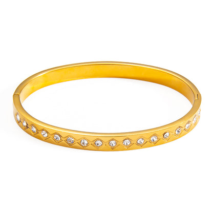 Celestia Diamond Pattern Cuff Bracelet