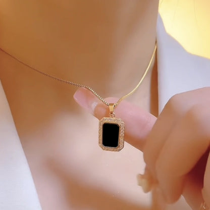 Midnight Noir Geometric Gold Chain Necklace