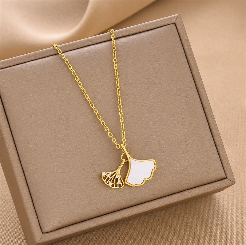 Fan Drop Zircon Pendant Necklace