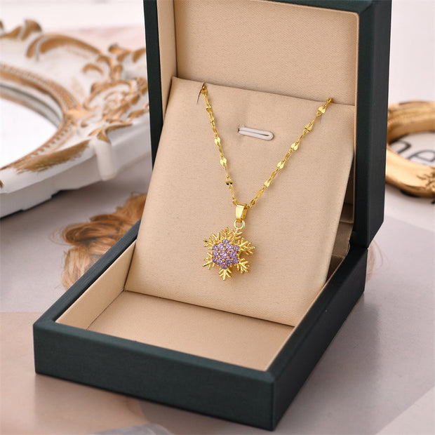 Snowflake Gold Pendant Necklace