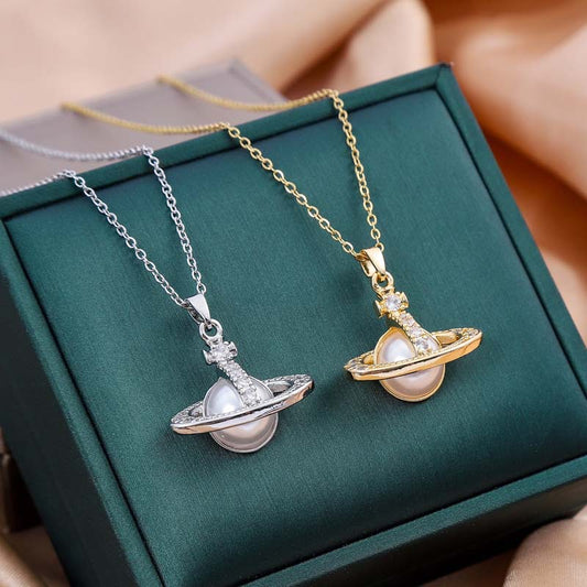 Pearl Orbit Pendant Necklace