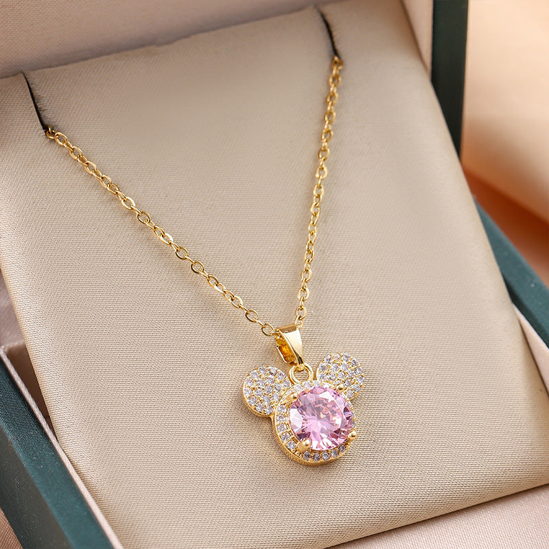 Sparkling Mouse Silhouette Necklace
