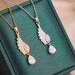 Elegant Wing Drop Zircon Necklace