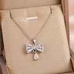 Bow Drop Crystal Pendant Necklace