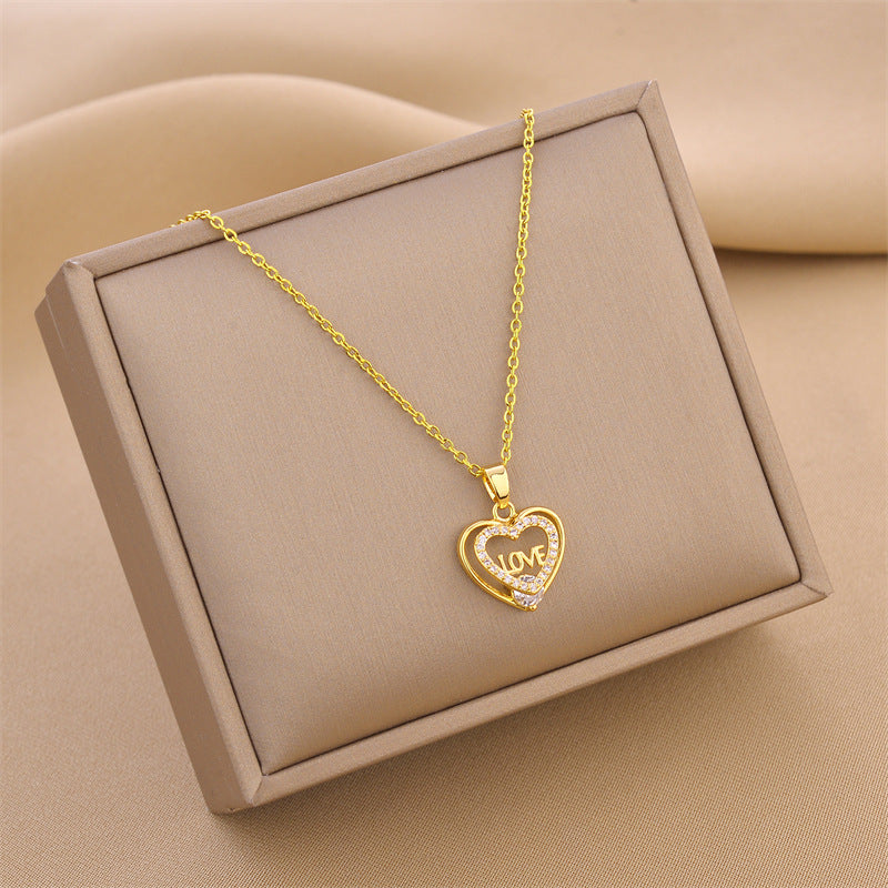 Love Heart Zircon Necklace