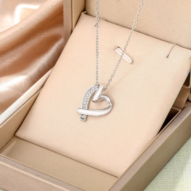 Colored Enamel Heart Gold Pendant Necklace