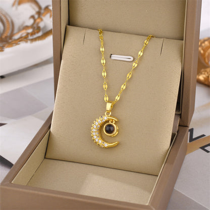 The Oracle Projection Moon Necklace
