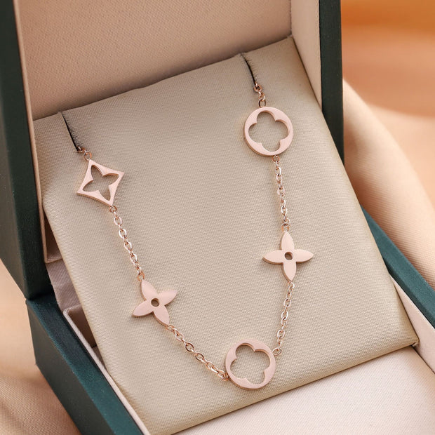 Floral Link Charm Necklace