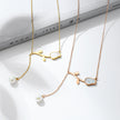 Rose Pearl Stem Pendant Necklace