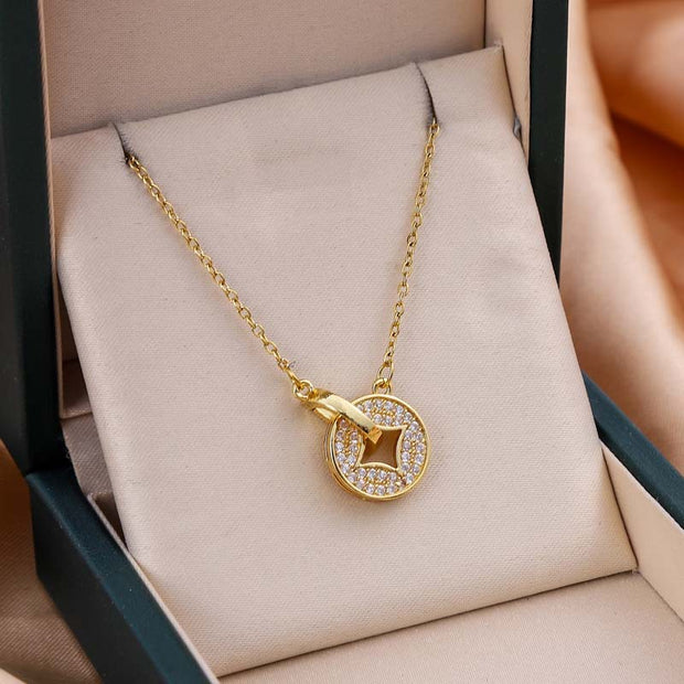 Starfall Zircon Pendant Necklace