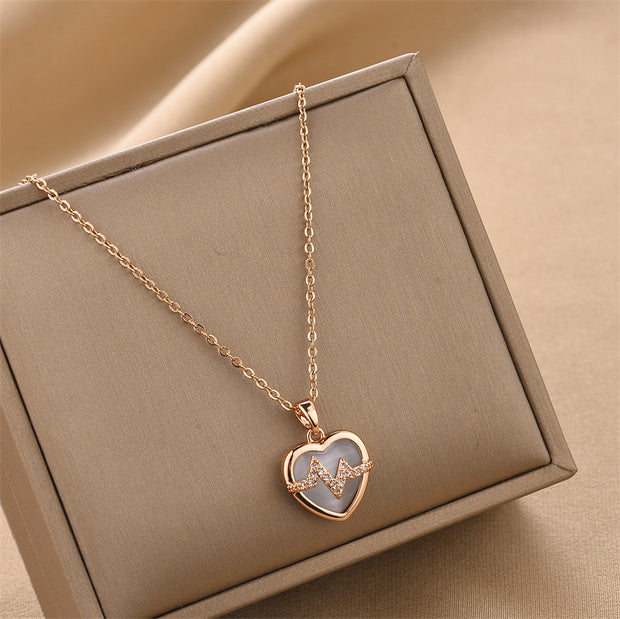 Heartbeat Heart Zircon Necklace