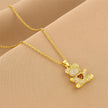 Teddy Heart Zircon Pendant Necklace