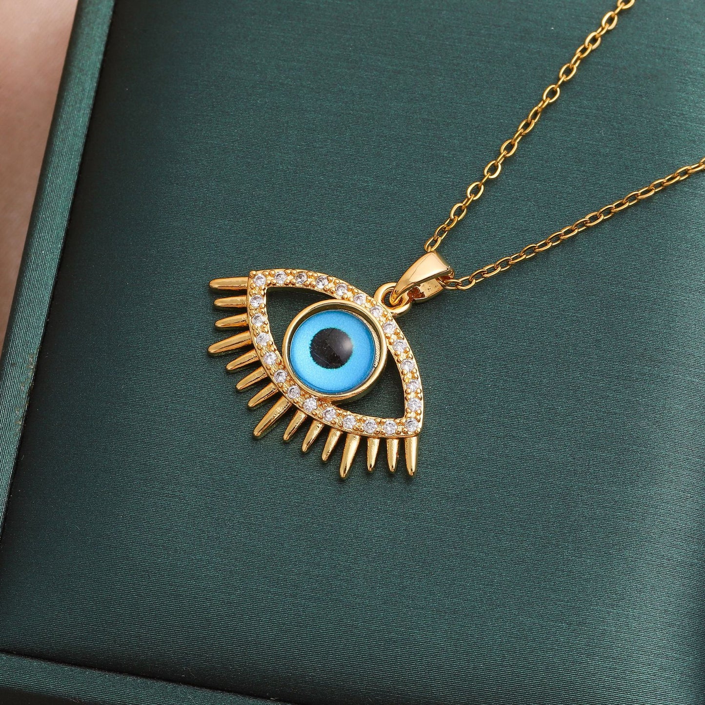 Blue Evil Eye Crystal Pendant