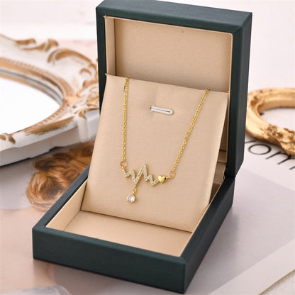 Heartbeat Heart Zircon Pendant Necklace