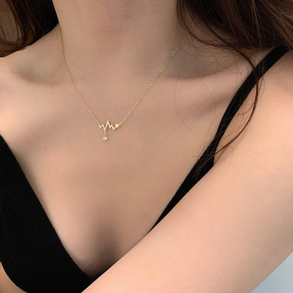 Heartbeat Heart Zircon Pendant Necklace
