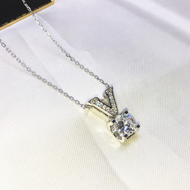 Solitaire Square Stone Pendant Necklace