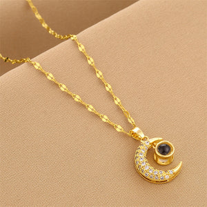 The Oracle Projection Moon Necklace
