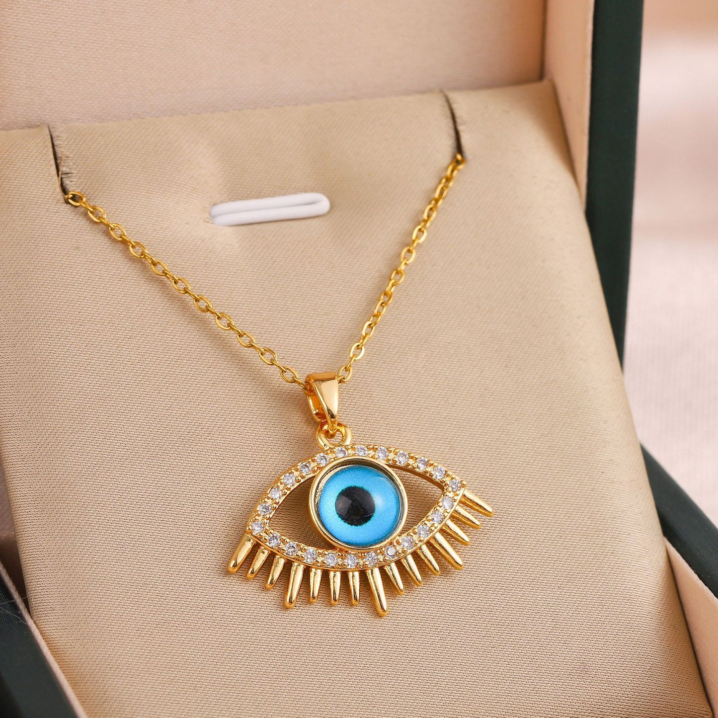 Blue Evil Eye Crystal Pendant
