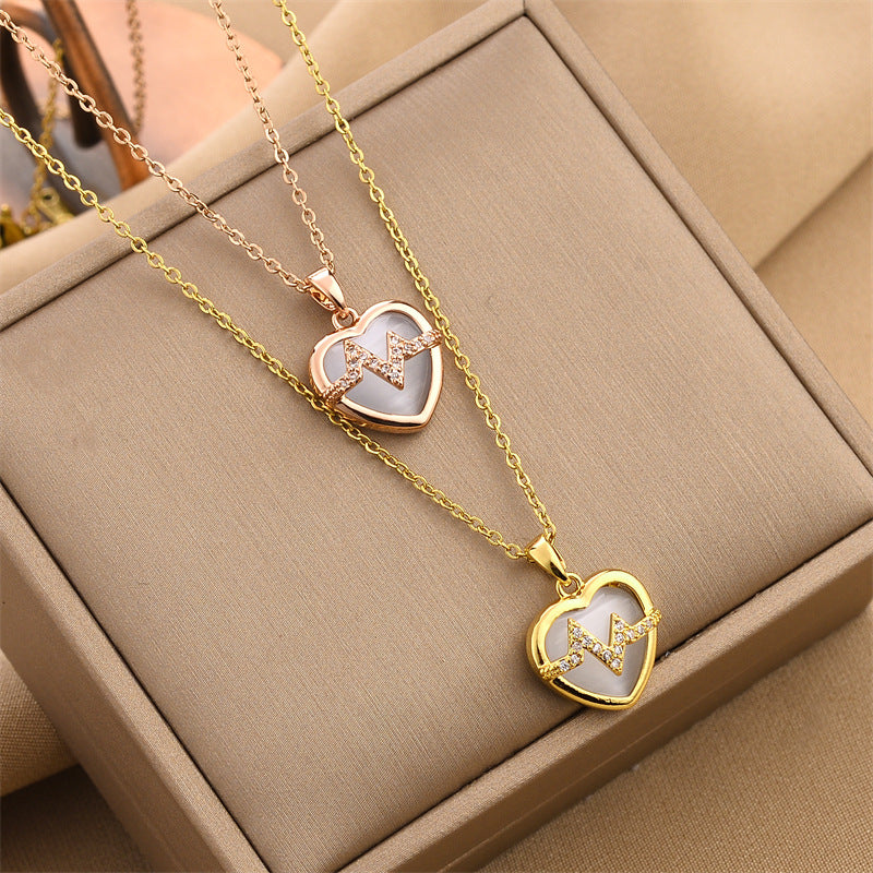 Heartbeat Heart Zircon Necklace