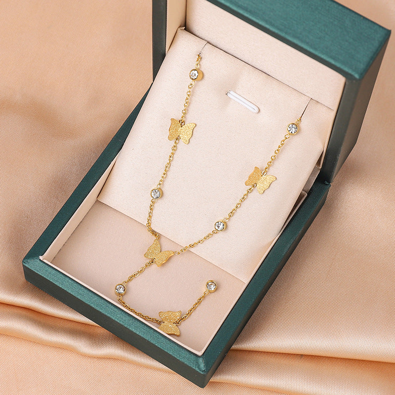 Butterfly Drop Chain Necklace
