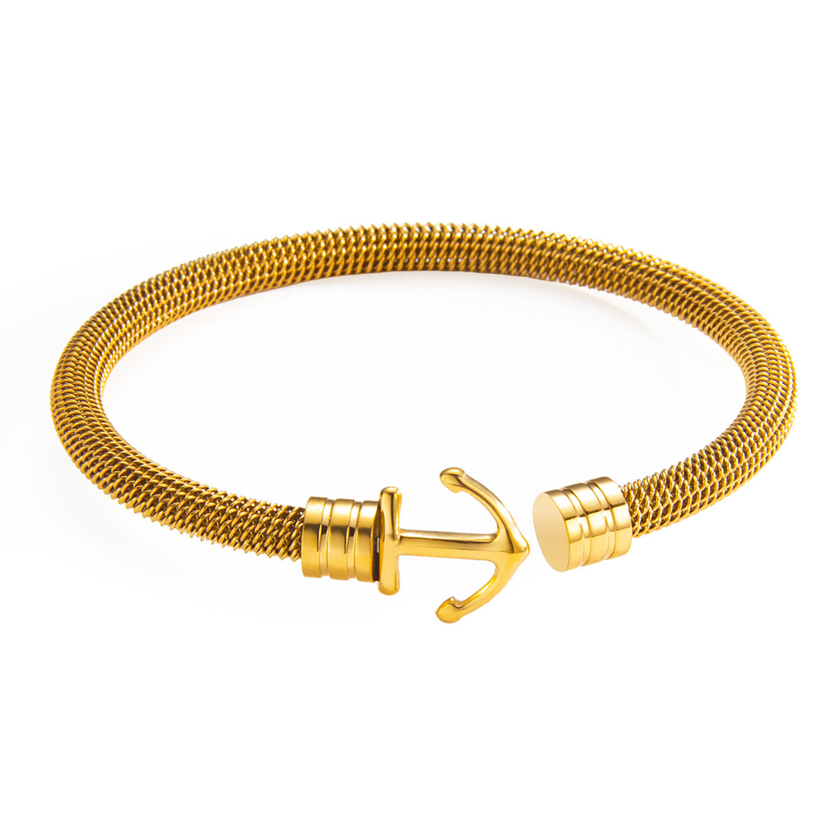The Voyager Anchor Mesh Cuff Bracelet