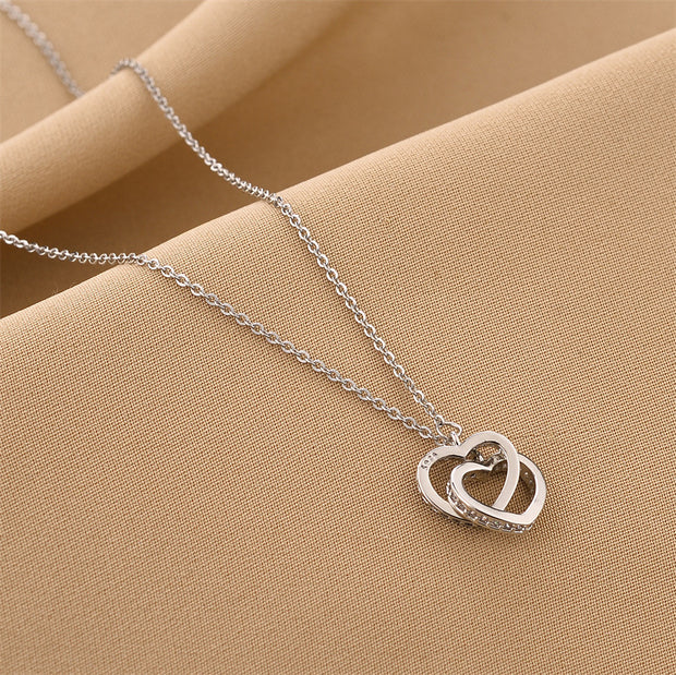 Interlinked Hearts Pendant Necklace