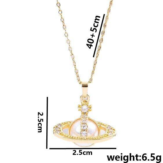 Pearl Orbit Pendant Necklace