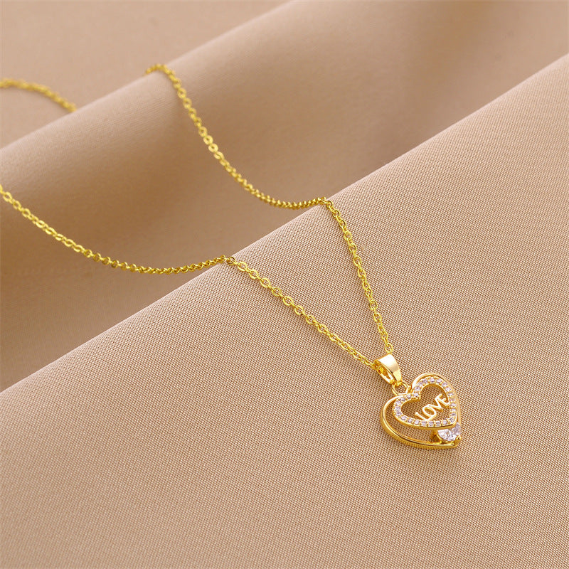 Love Heart Zircon Necklace